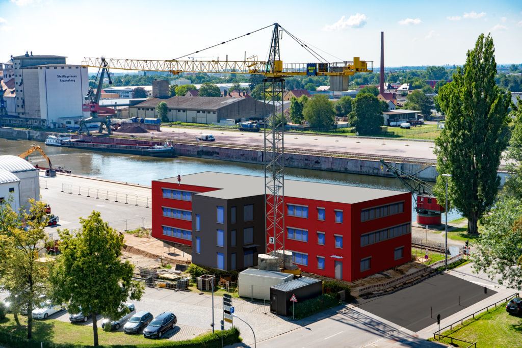 Gebäude Rendering Visualisierung Linzer Str. 13 bayernhafen Regensburg