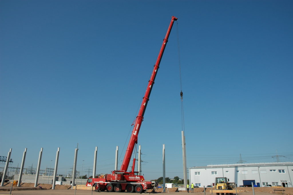 Mobilkran Baustelle bayernhafen Aschaffenburg