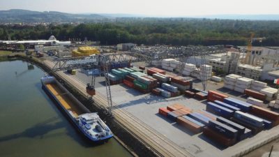 Luftbild Terminal Kombinierter Verkehr bayernhafen Aschaffenburg