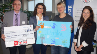 Übergabe Spendenscheck Spende 2017 bayernhafen Bamberg