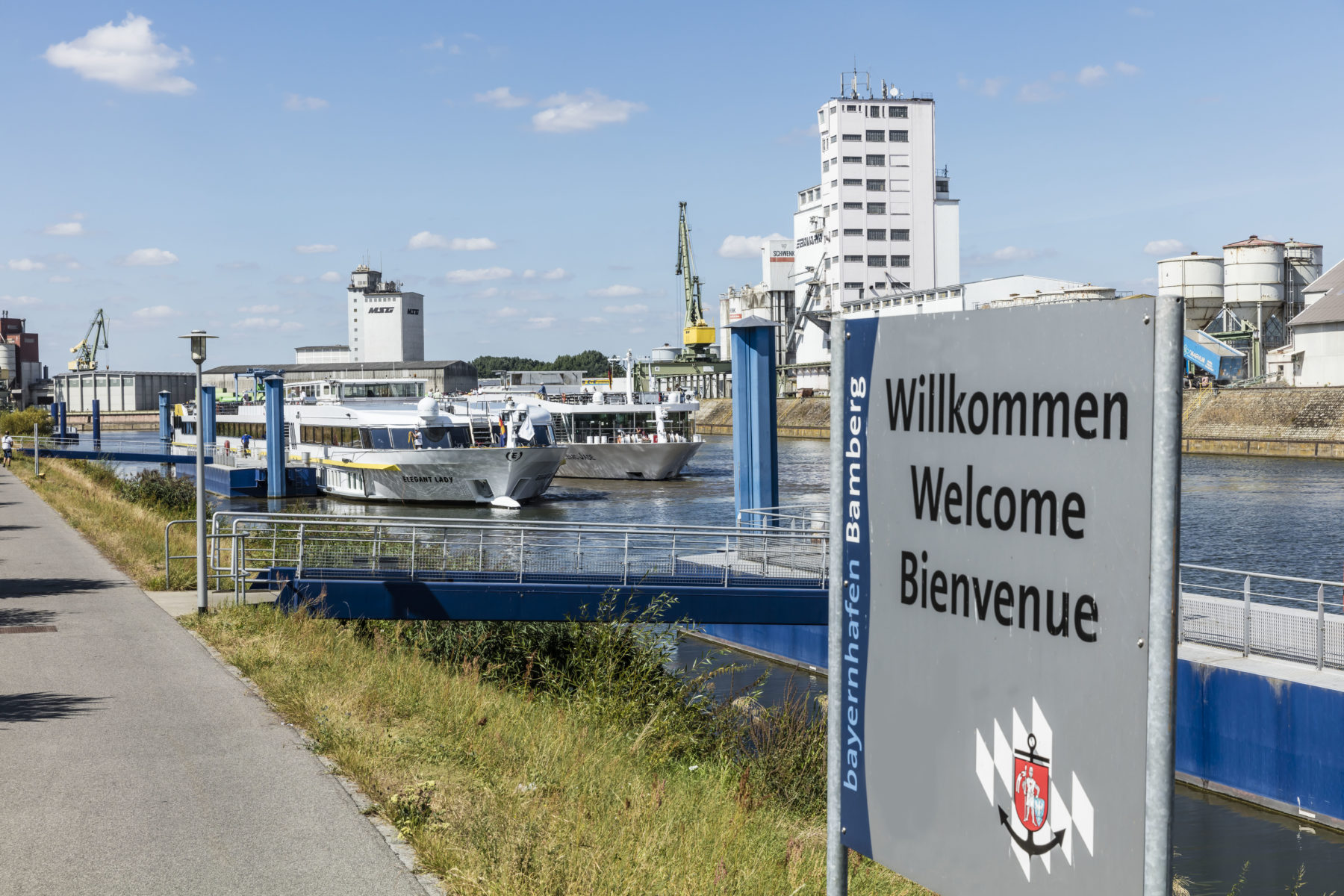 Anlegestelle Flußkreuzfahrtschiffe bayernhafen Bamberg