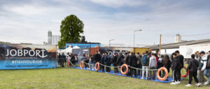 Jobmesse Jobport 2019 bayernhafen Nürnberg, Eröffnung, Eingangsbereich