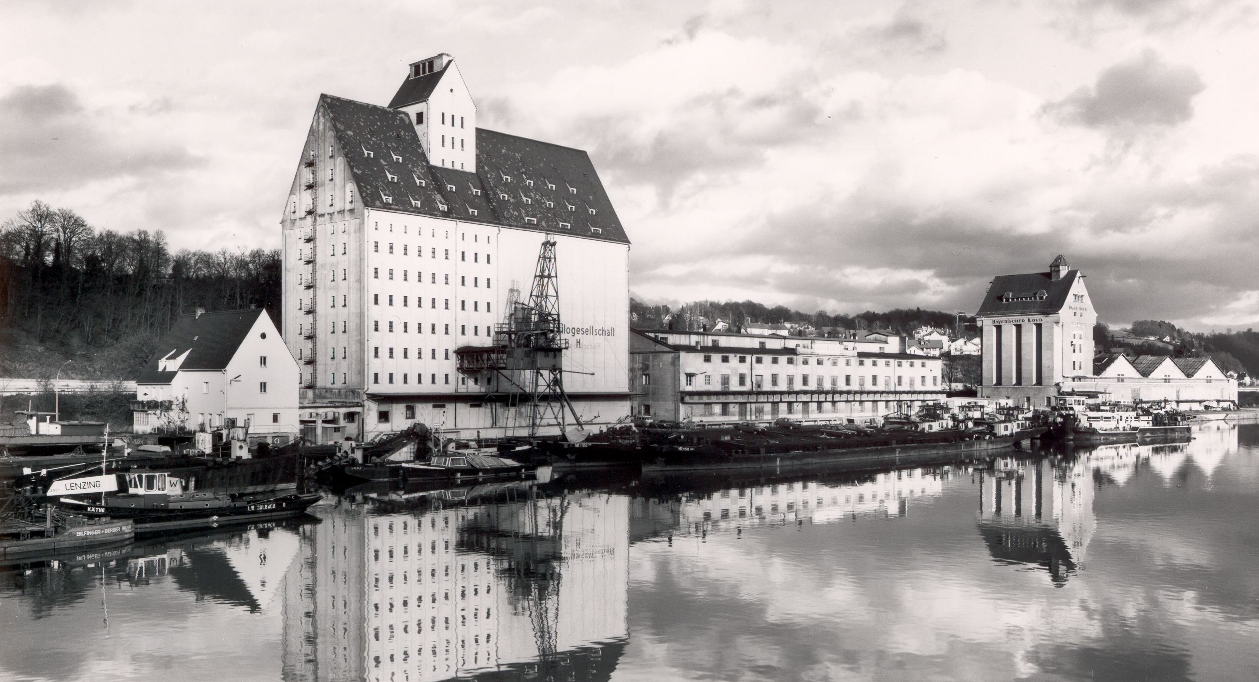 Historische Ansicht des Hafens Passau-Racklau