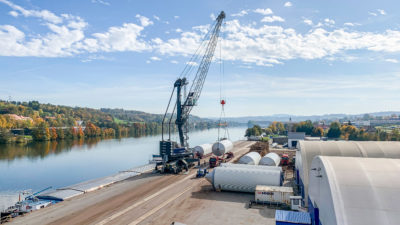 Umschlag Biertanks LHM420 bayernhafen Passau