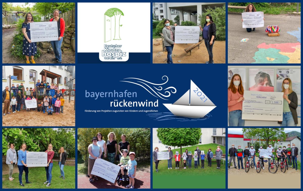 Collage mit allen Siegerprojekten des Spendenwettbewerbs rückenwind 2020/21