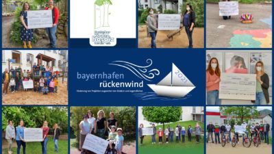 Collage mit allen Siegerprojekten des Spendenwettbewerbs rückenwind 2020/21