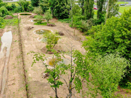 Luftbild Laichgewässer im bayernhafen Aschaffenburg