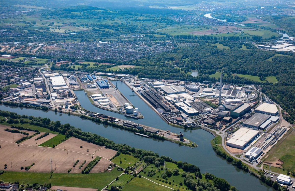 bayernhafen Aschaffenburg Luftbild 2020