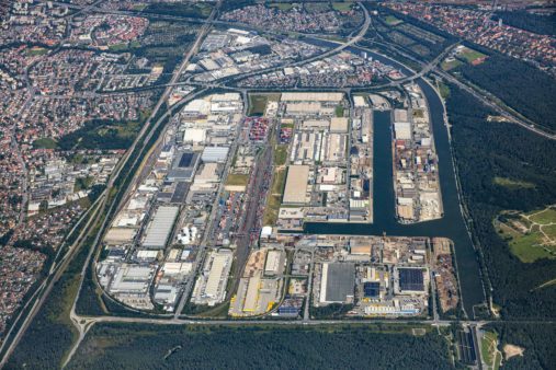 Luftbild bayernhafen Nürnberg 2021