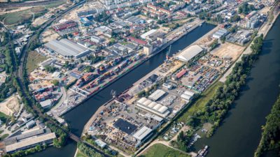 Luftbild Westhafen bayernhafen Regensburg