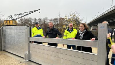 Einweihung Hochwasserschutz bayernhafen Regensburg